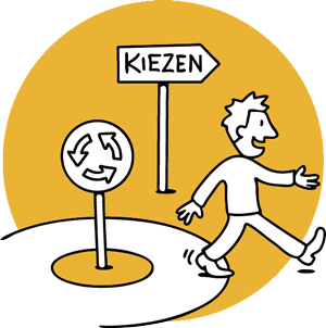 Loopbaan-Coaching, illustratie kiezen